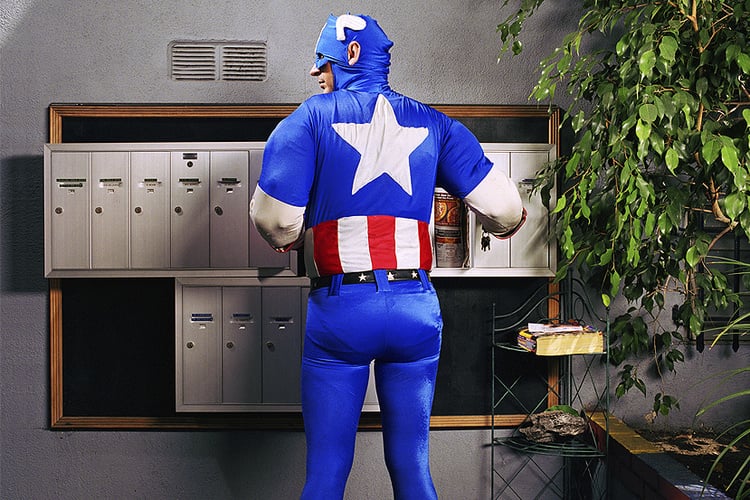 "Captain America Checking Mail," Gregg Segal