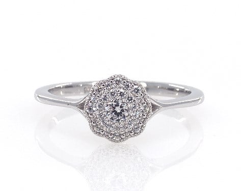 James Allen's 14K White Gold Floral Embrace Diamond Engagement Ring
