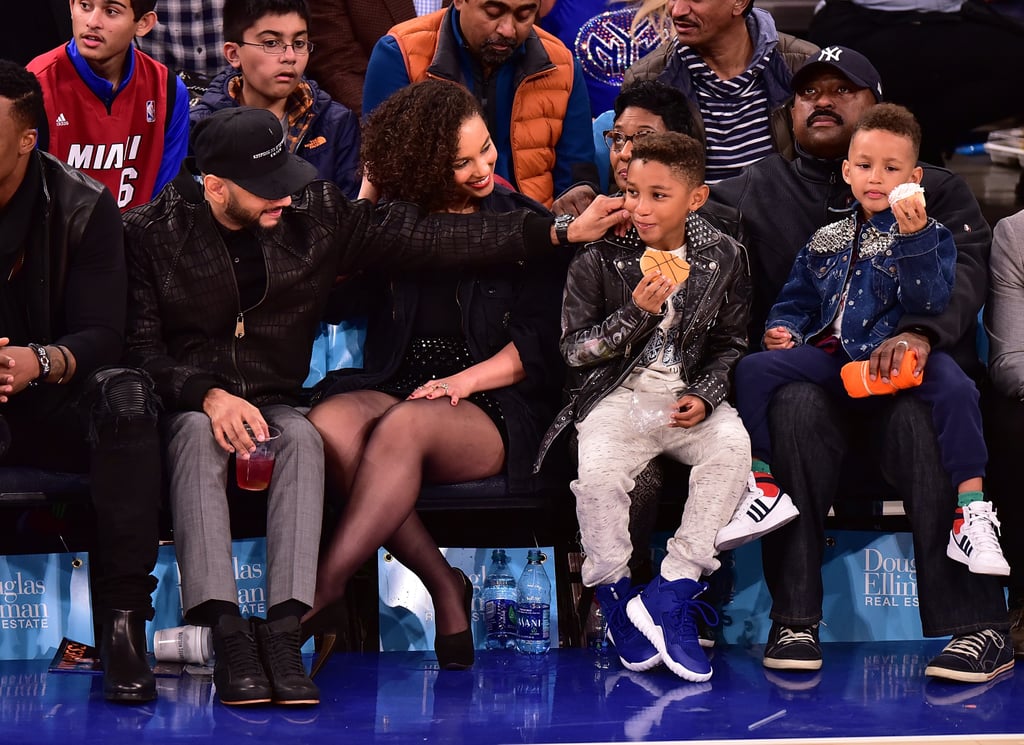 Alicia Keys and Swizz Beatz at NY Knicks Game November 2015