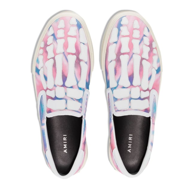 Amiri Skeletal Tie-Dye Slip-On Sneakers