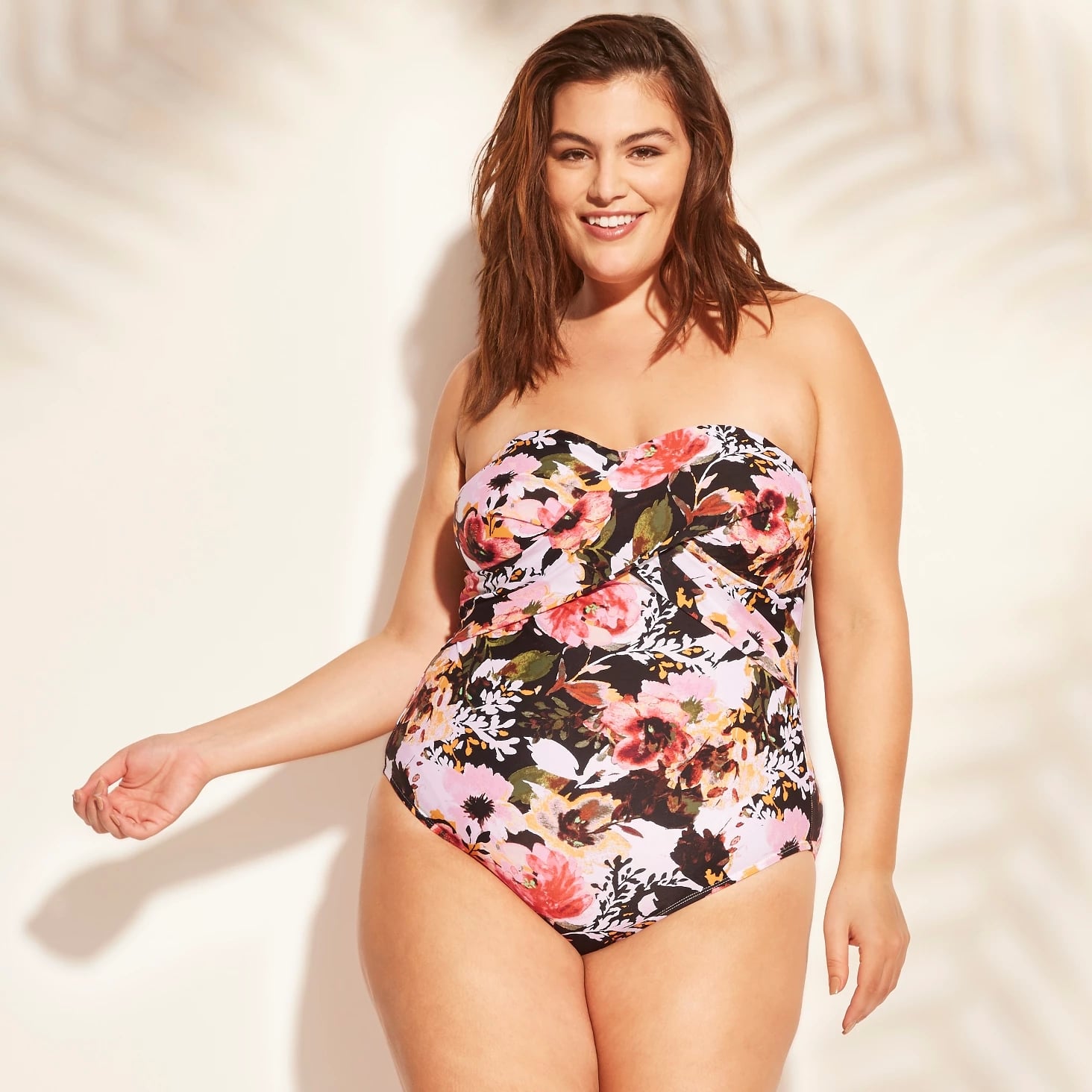 Twist Front Bandeau One Piece Swimsuit Fashion Forward Flirty