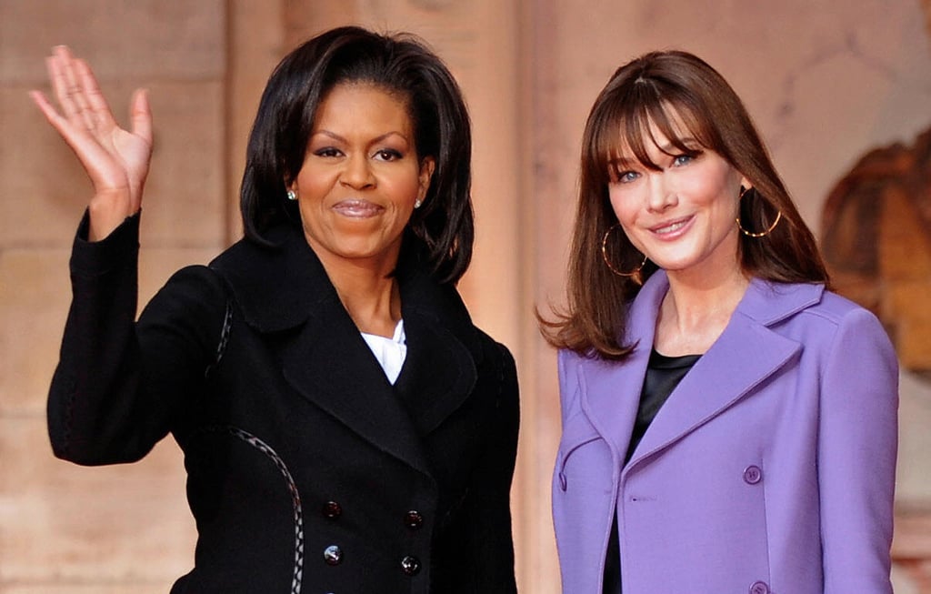 Michelle Obama and French First Lady Carla Bruni-Sarkozy visited a museum in Strasbourg together in April 2009.