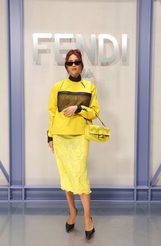 Shay Mitchell at Fendi During Milan Fashion Week