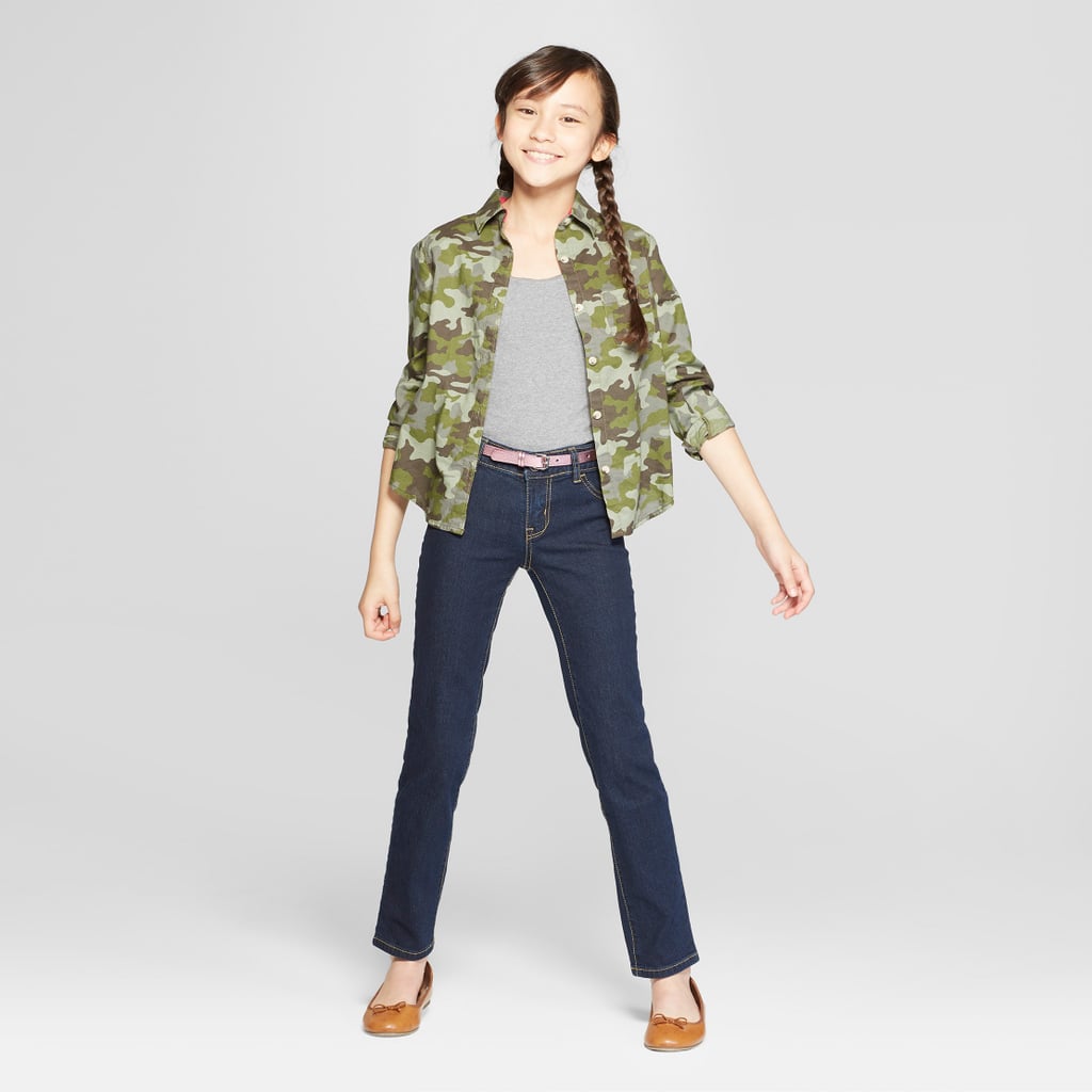 Best Cyber Monday Kids' Apparel Deals at Target: Cat & Jack Girls' Mid-Rise Straight Jeans