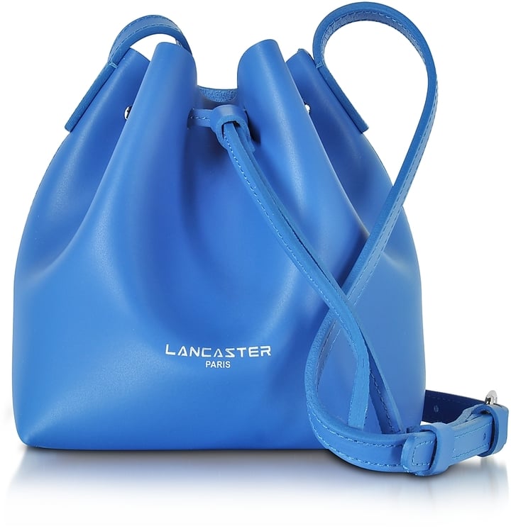 Lancaster Paris Pur Smooth Blue Leather Mini Bucket Bag