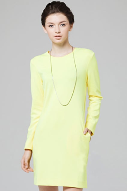 Romwe Scoop Neck Yellow Dress ($49)