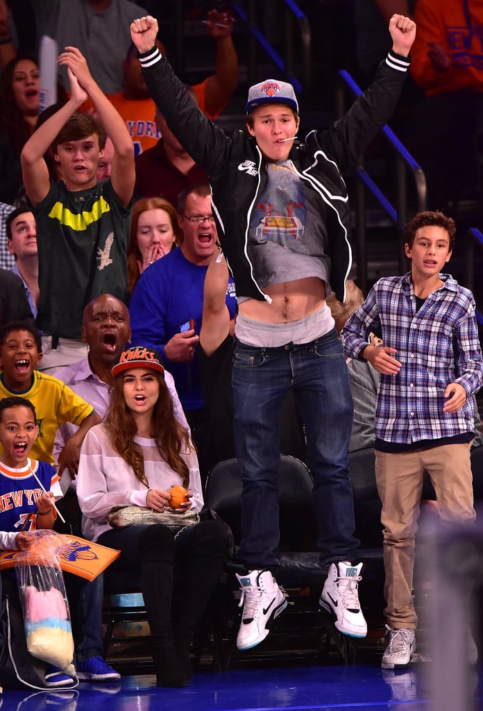 Ansel Elgort and Girlfriend at Knicks Game November 2015