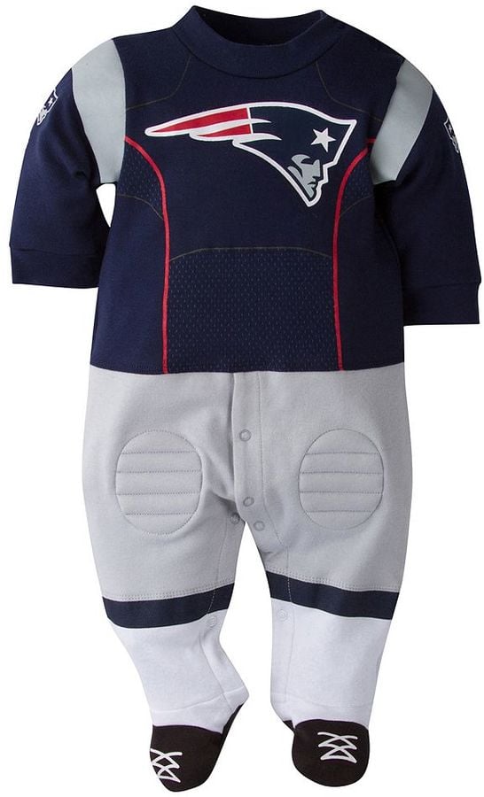 Baby New England Patriots Team Uniform Footed Sleep and Play