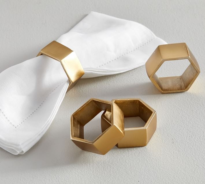 For Their Kitchen: Bleecker Geo Metal Napkin Rings