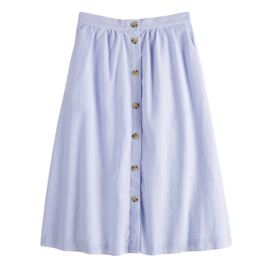 POPSUGAR Textured Button Front Skirt