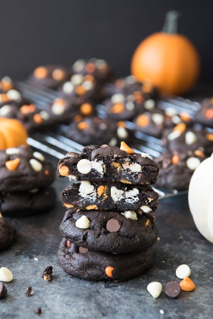 Dark Chocolate Halloween Chip Cookies | Best Halloween Cookie Recipes ...