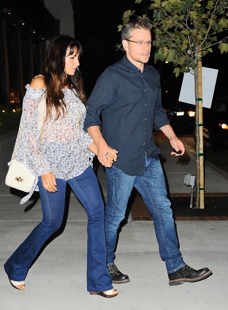 Matt Damon Holds Hands With Wife During Date Night
