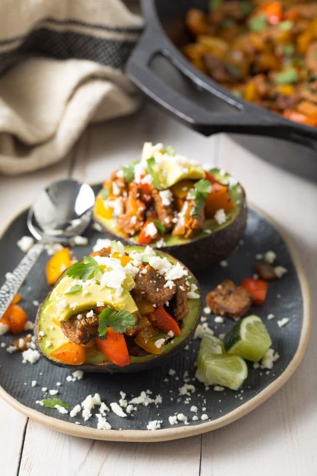 Steak Fajita Stuffed Avocados Keto Recipes For Beginners POPSUGAR