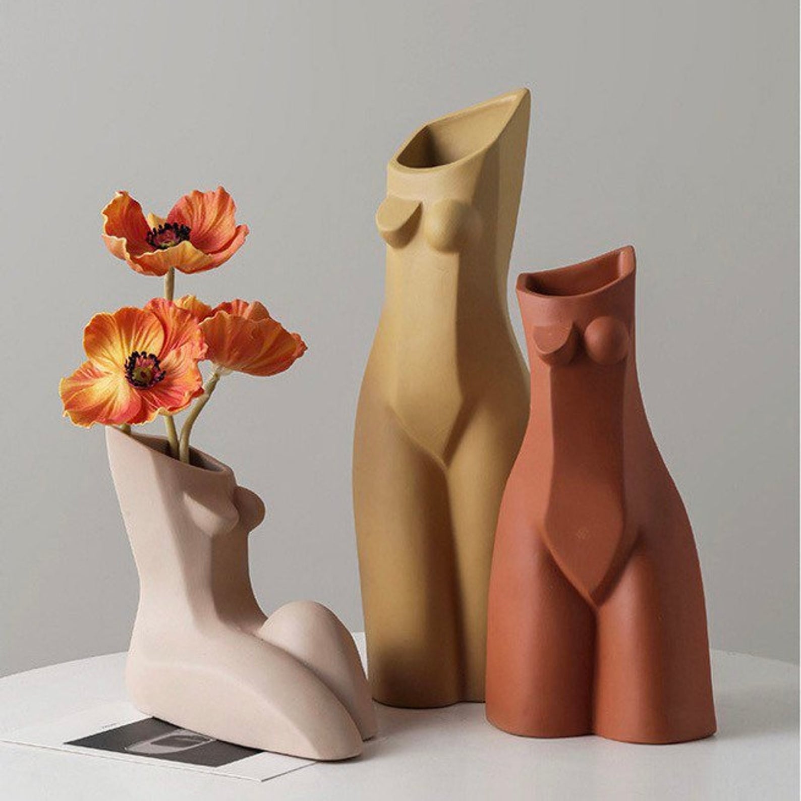 Vase Ceramics Human Body Bum Nude Abstract Flower Vase Decoration Home New I8J2 