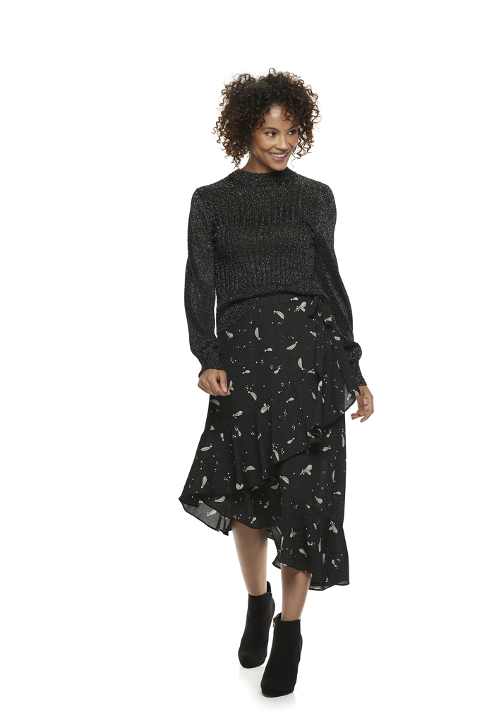 Star Asymmetrical Ruffle-Hem Skirt