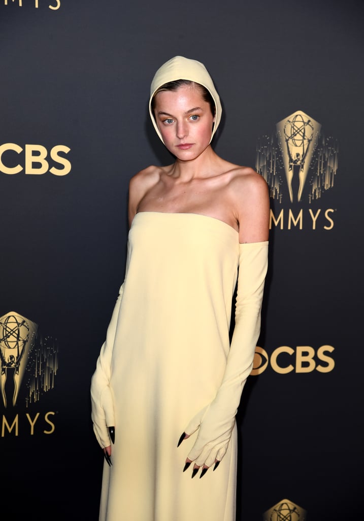 Emma Corrin’s Yellow Miu Miu Dress at the Emmys 2021