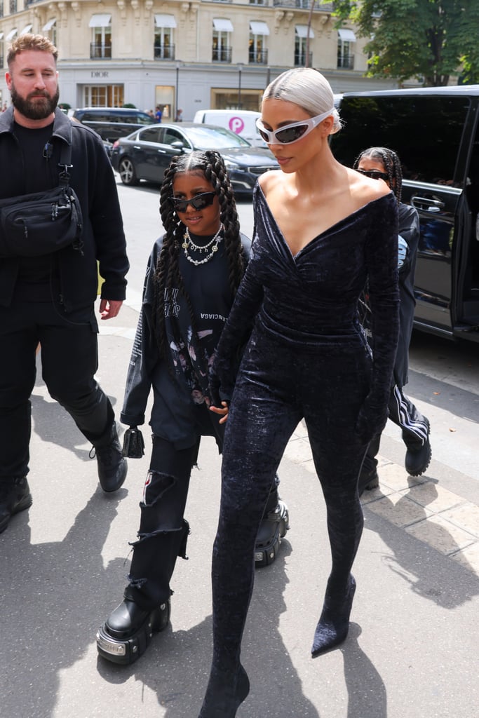 Kim Kardashian and North West in Balenciaga During Paris Couture Week