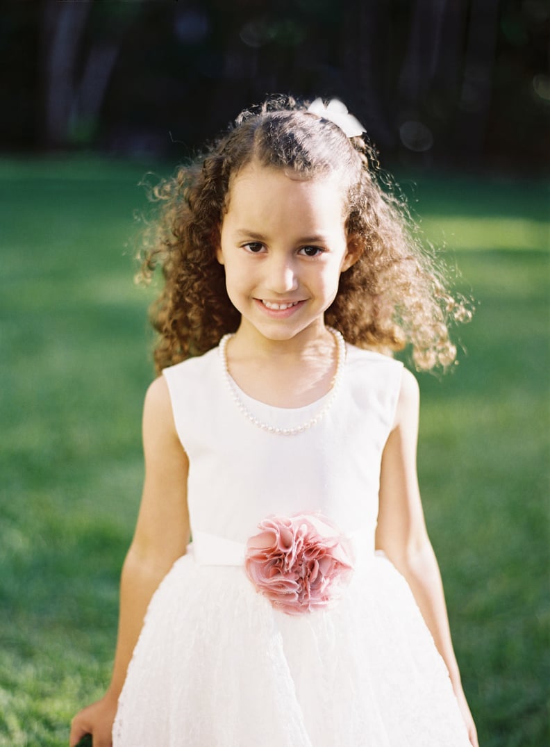 Flower Girl Half Up Wavy Braid in Pink