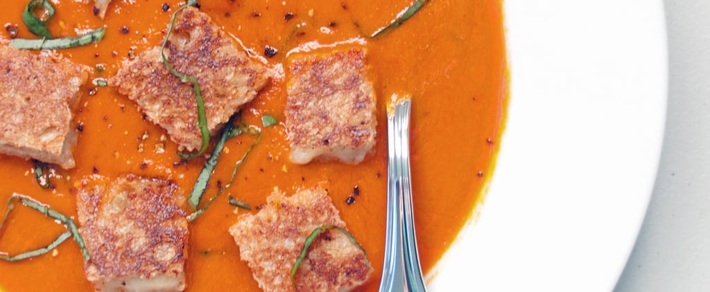 Spicy Tomato Soup With Grilled Cheese Croutons