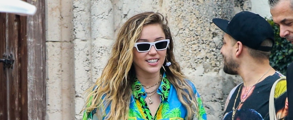 Miley Cyrus Hawaiian Shirt at Versace Mansion January 2019