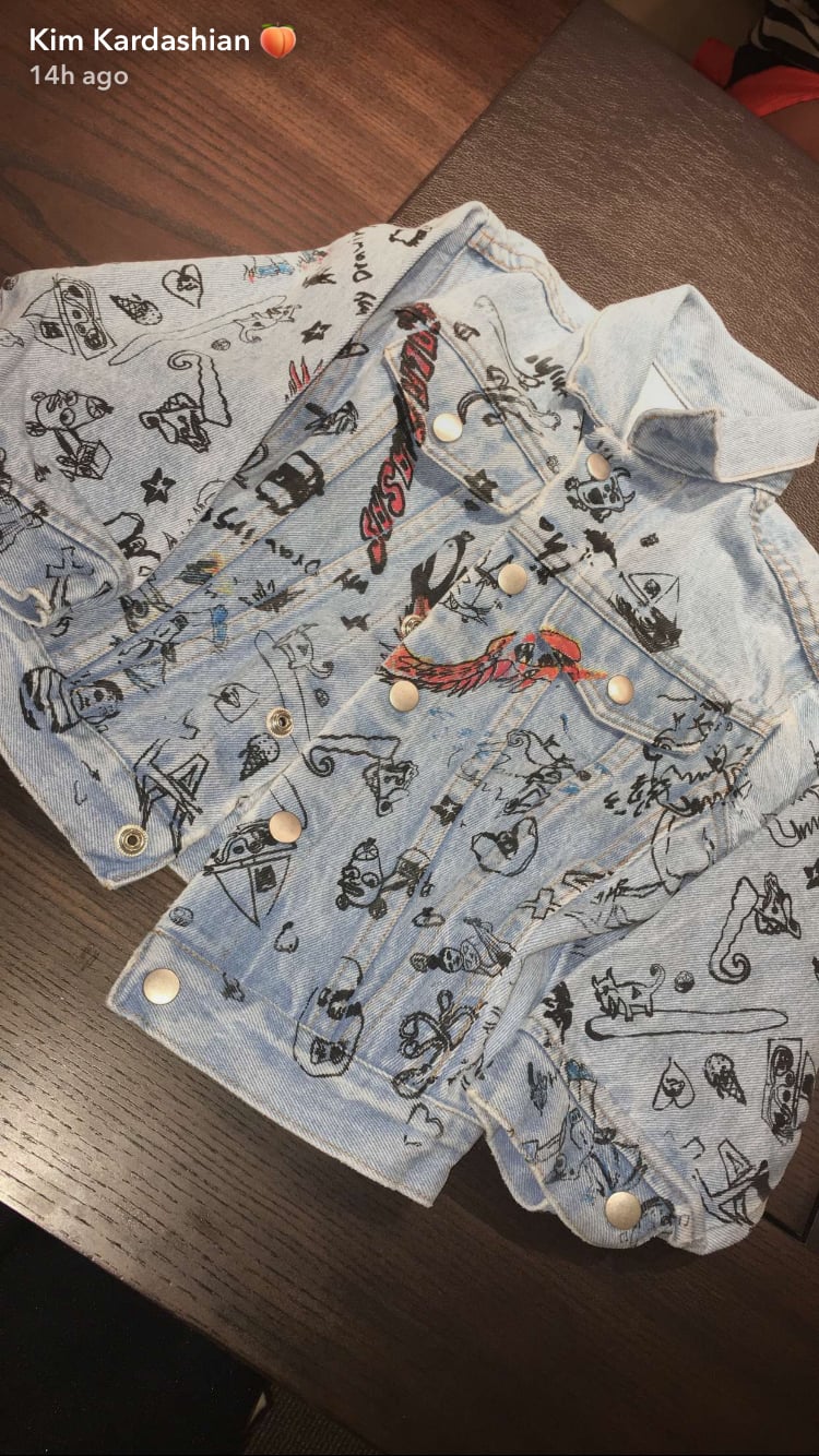 A Denim Jacket With Prints Designed by a 10 Year Old