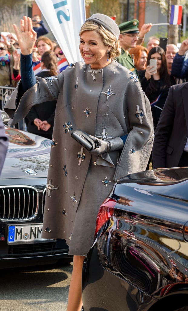 Queen Maxima Wears Embellished Coat
