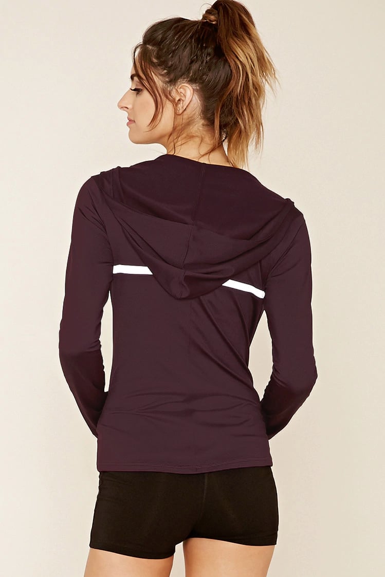Forever 21 Active Stretch-Knit Hoodie With Reflective Detailing
