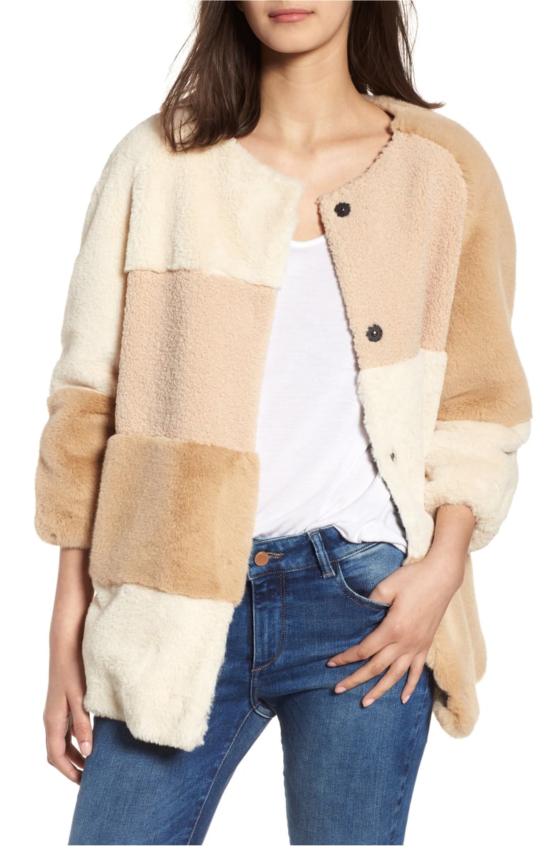 BCBGeneration Patchwork Faux Fur Jacket