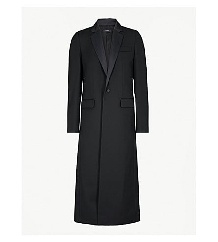 Joseph Tuxedo Style Wool Coat