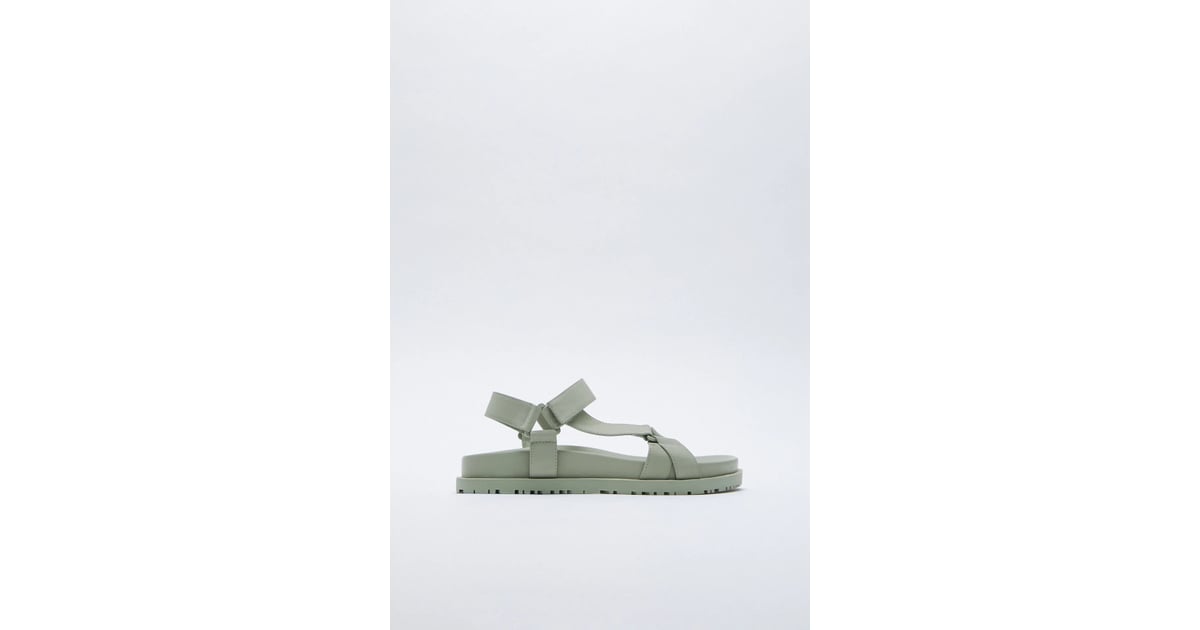 Zara Rubberized Low Heel Sandals The Best Shoes at Zara POPSUGAR