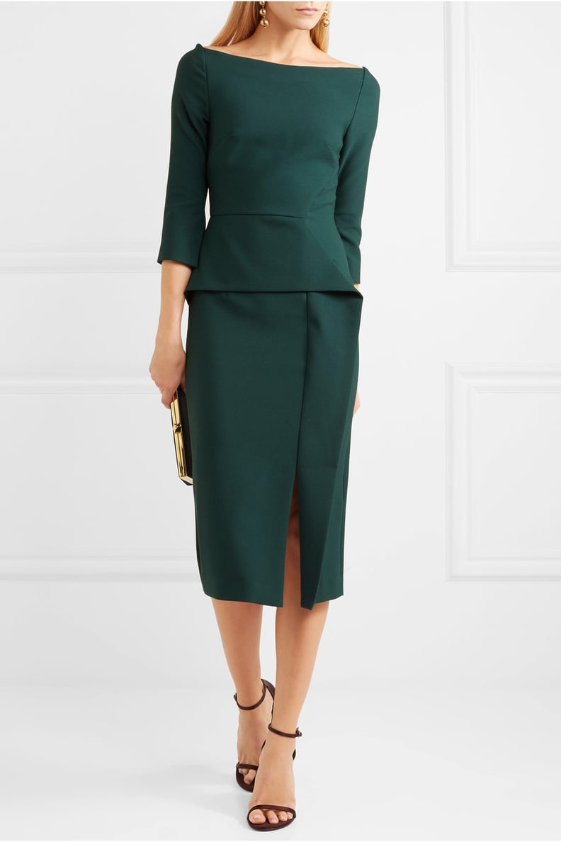 Roland Mouret Ardingly Crepe Midi Dress