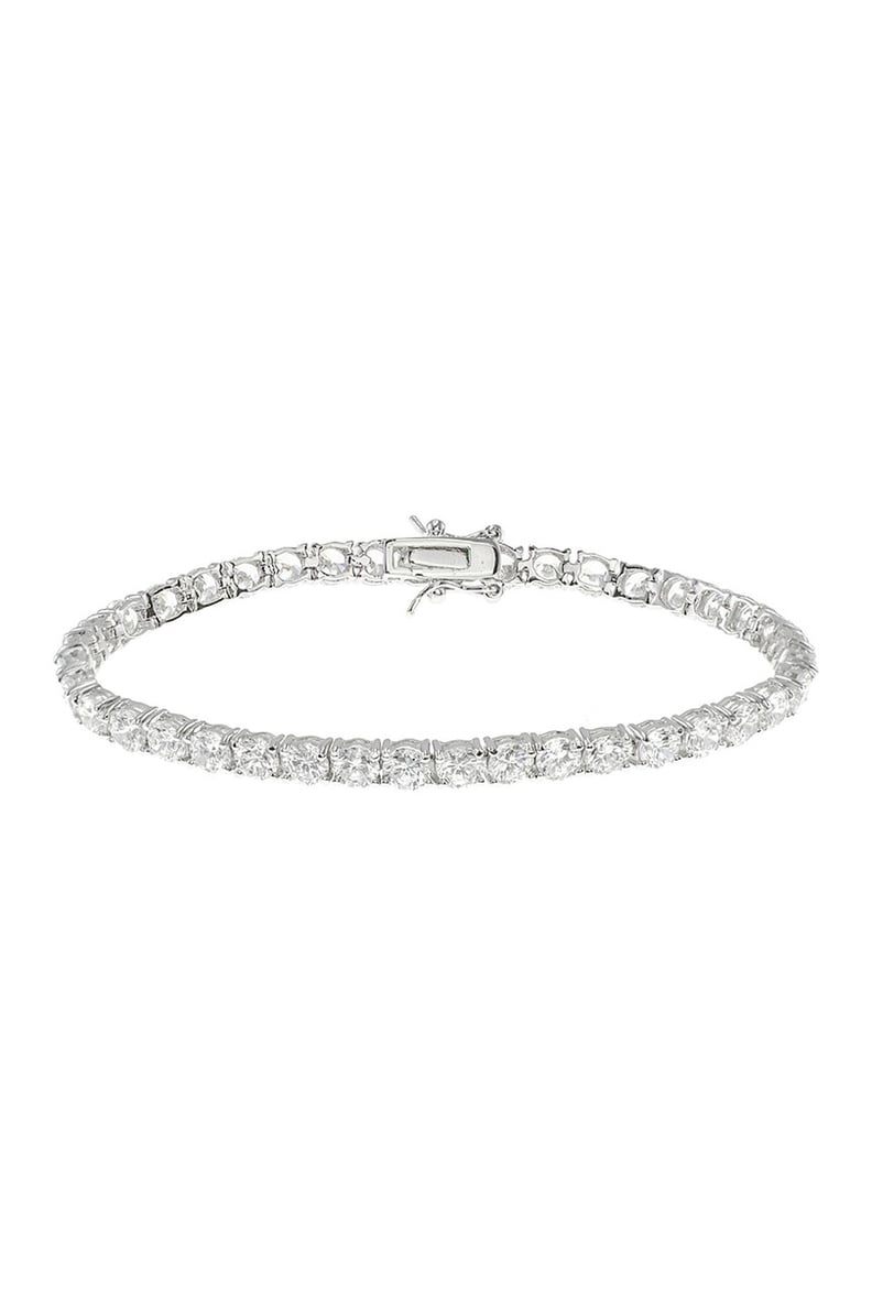 CZ by Kenneth Jay Lane Rhodium Plated Round CZ Tennis Bracelet