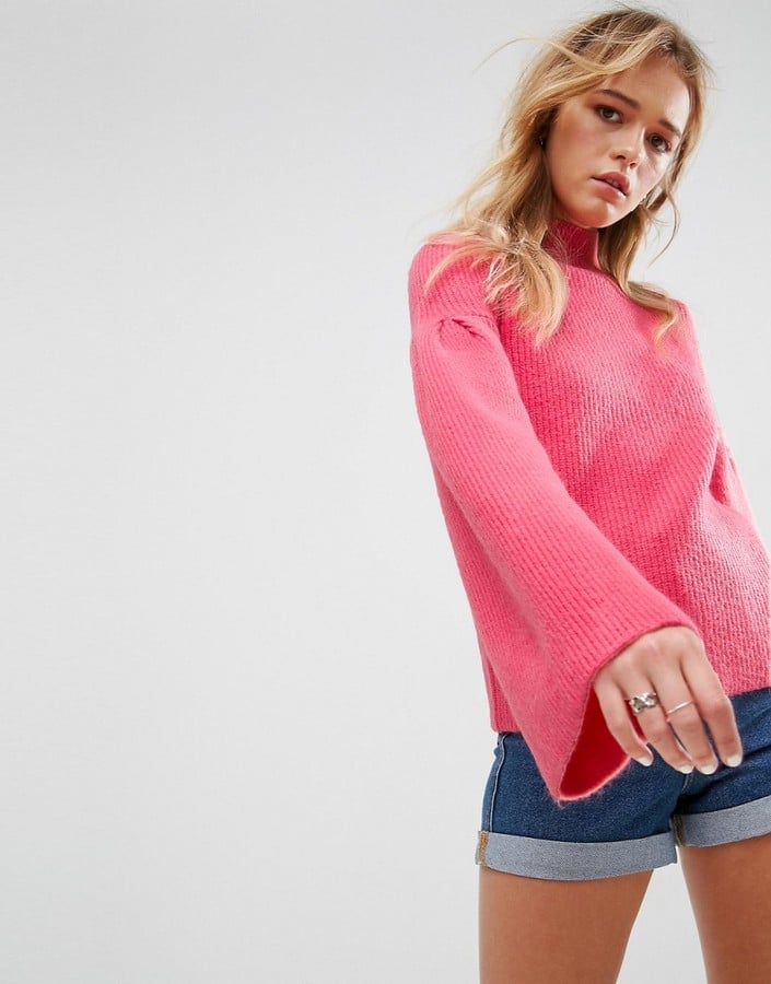 ASOS Sweater With High Neck and Flared Sleeves
