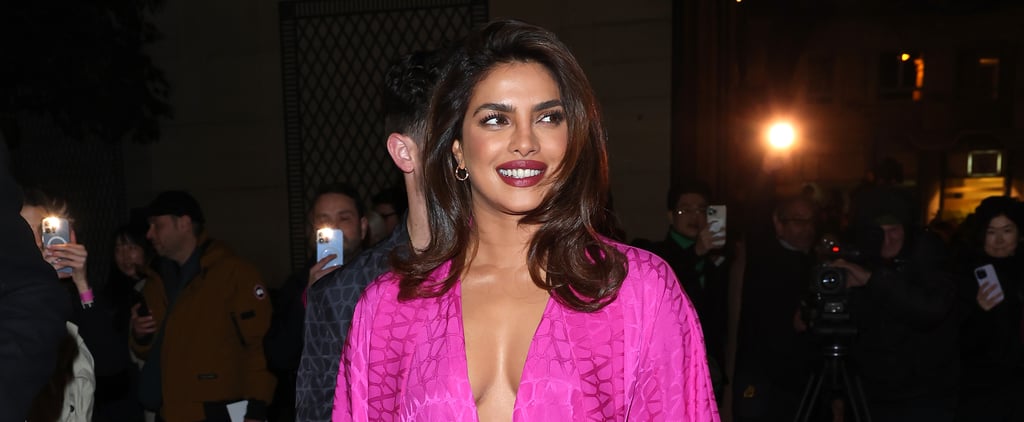 Priyanka Chopra's Plunging Pink Barbiecore Dress in Paris