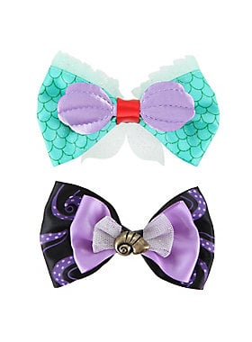 Disney The Little Mermaid Ariel and Ursula Hair Bow 2 Pack