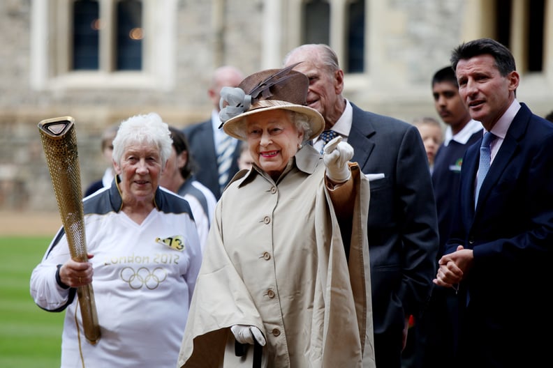 The Olympic torch visits Windsor Castle in 2012.