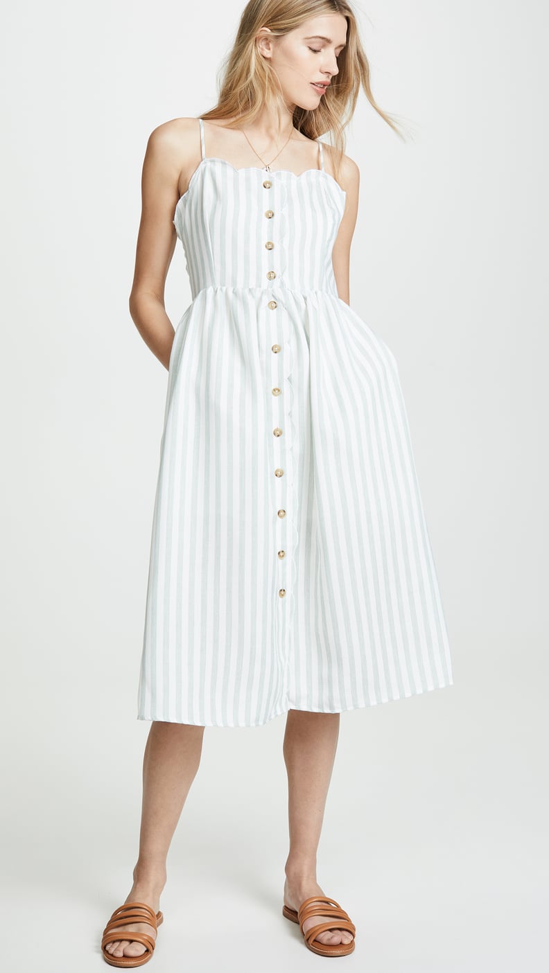 English Factory Scallop Edge Midi Dress