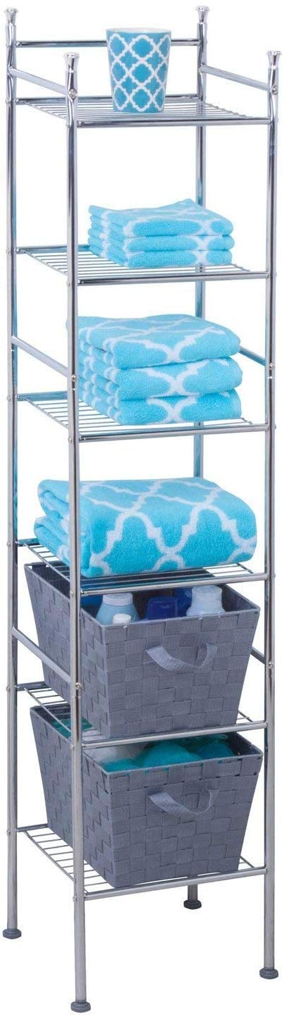 Honey-Can-Do 6 Tier Metal Tower Bathroom Shelf