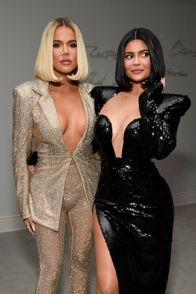 LOS ANGELES, CALIFORNIA - DECEMBER 14: (L-R) Khloe Kardashian and Kylie Jenner attend Sean Combs 50th Birthday Bash presented by Ciroc Vodka on December 14, 2019 in Los Angeles, California. (Photo by Kevin Mazur/Getty Images for Sean Combs)