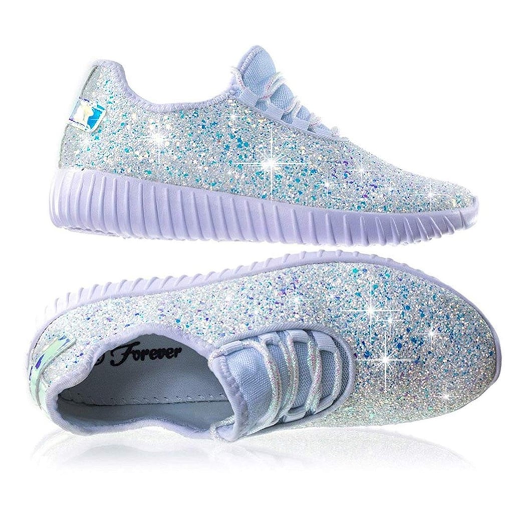 blue sparkly tennis shoes