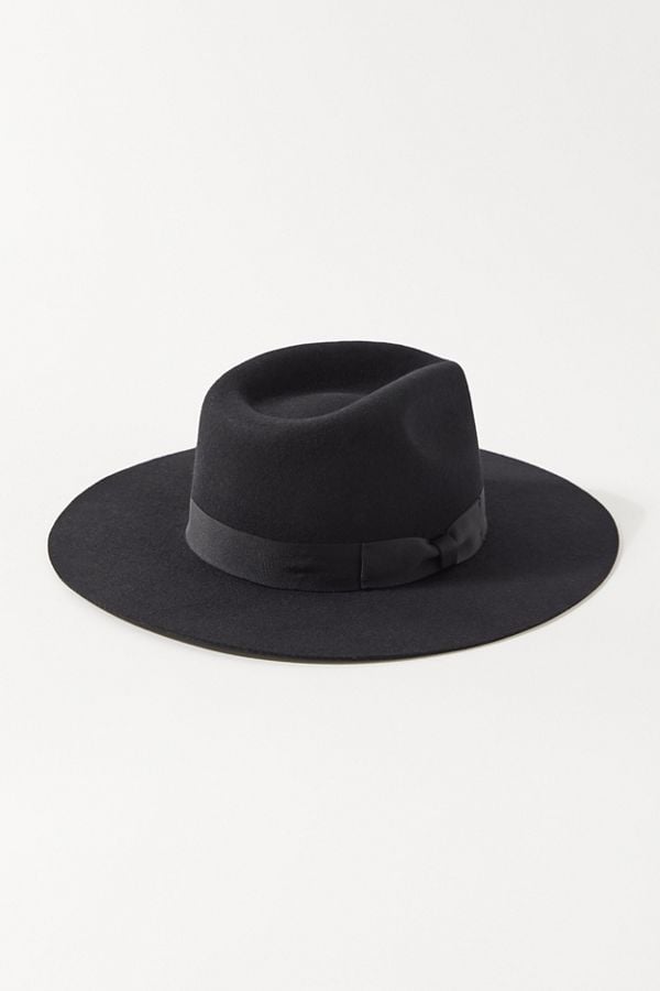 UO Flat Brim Felt Fedora Hat