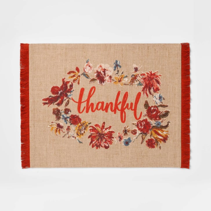 Thankful Placemat Best Fall Decor From Target 2019 POPSUGAR Home