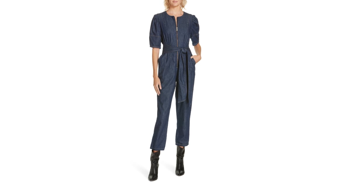 La Vie Rebecca Taylor Puff Sleeve Denim Jumpsuit | Clothes to Buy in