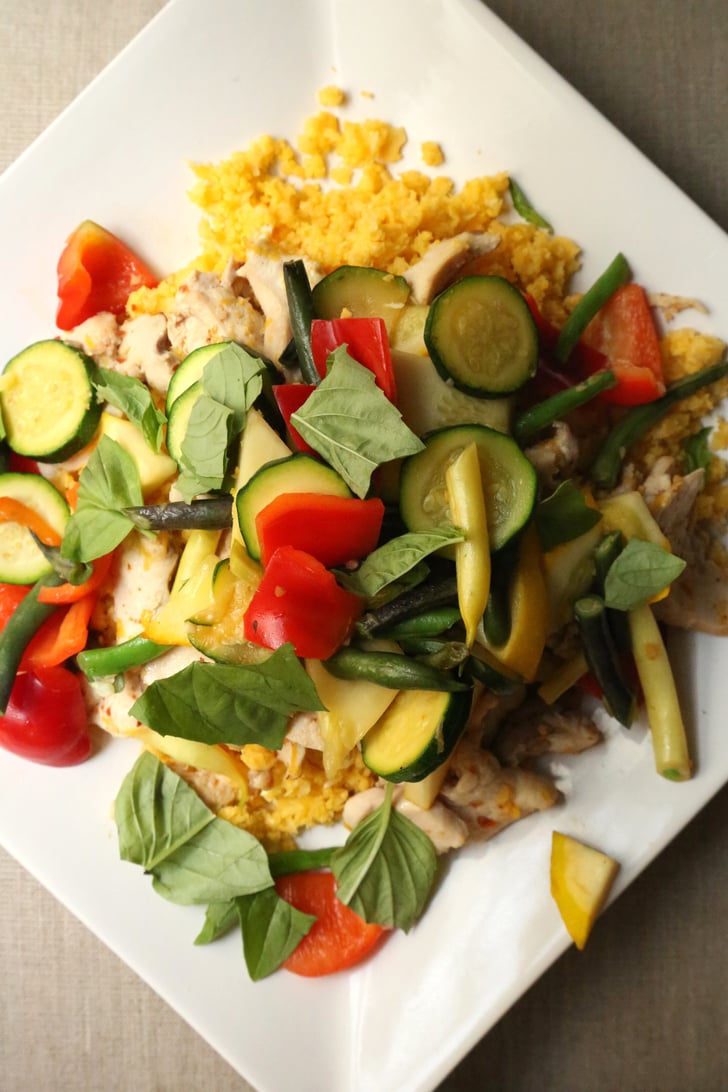 Summer Farmers Market StirFry With Chicken and Cauliflower Rice Fast