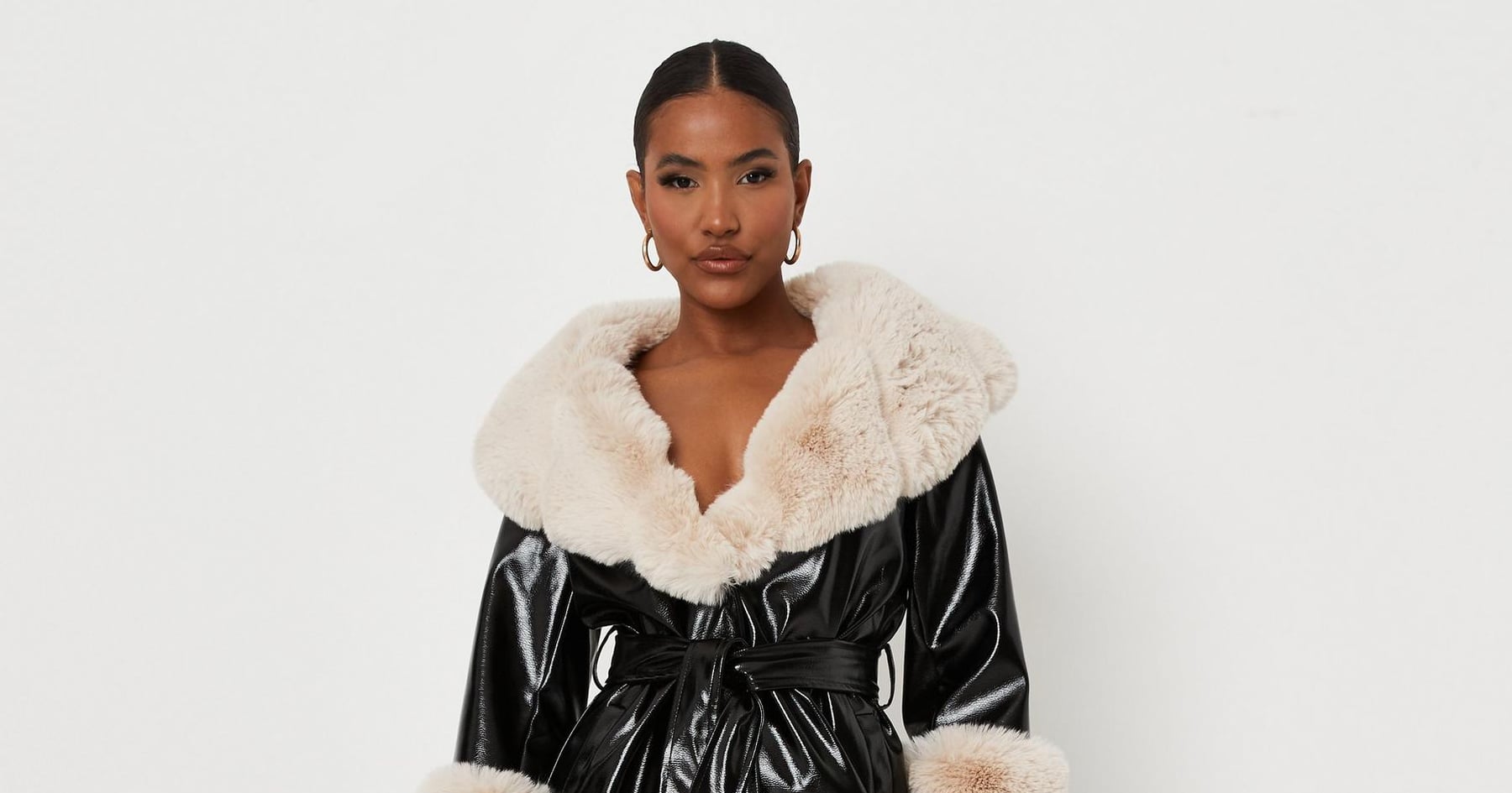 Black fur deals coat missguided