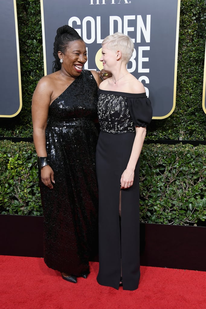 Michelle Williams and Tarana Burke at the 2018 Golden Globes