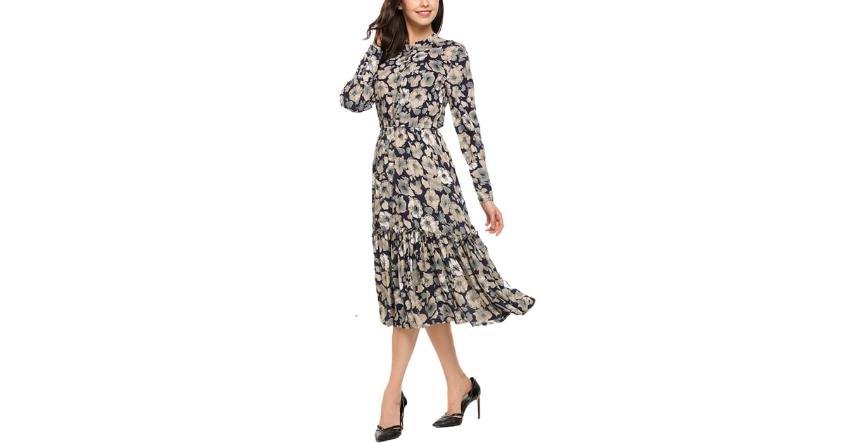 Acevog Women S Casual Long Sleeve Floral Print Button Up Flowy Party Maxi Dress That Time Princess Eugenie S Floral Dress Totally Took Over Royal Ascot Popsugar Fashion Photo 17