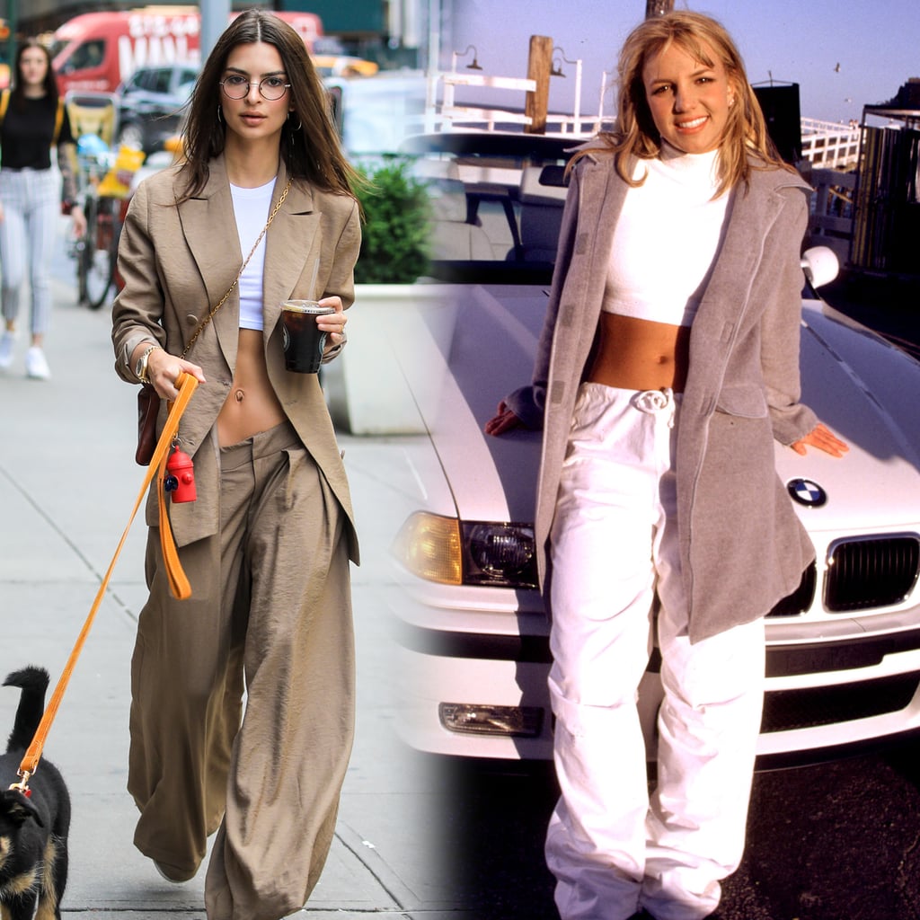 Emily Ratajkowski In Crop Top And Low Slung Pants In Nyc Popsugar Fashion Uk