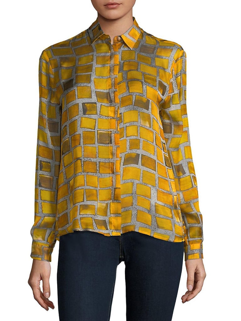 MSGM Silk Check Print Shirt