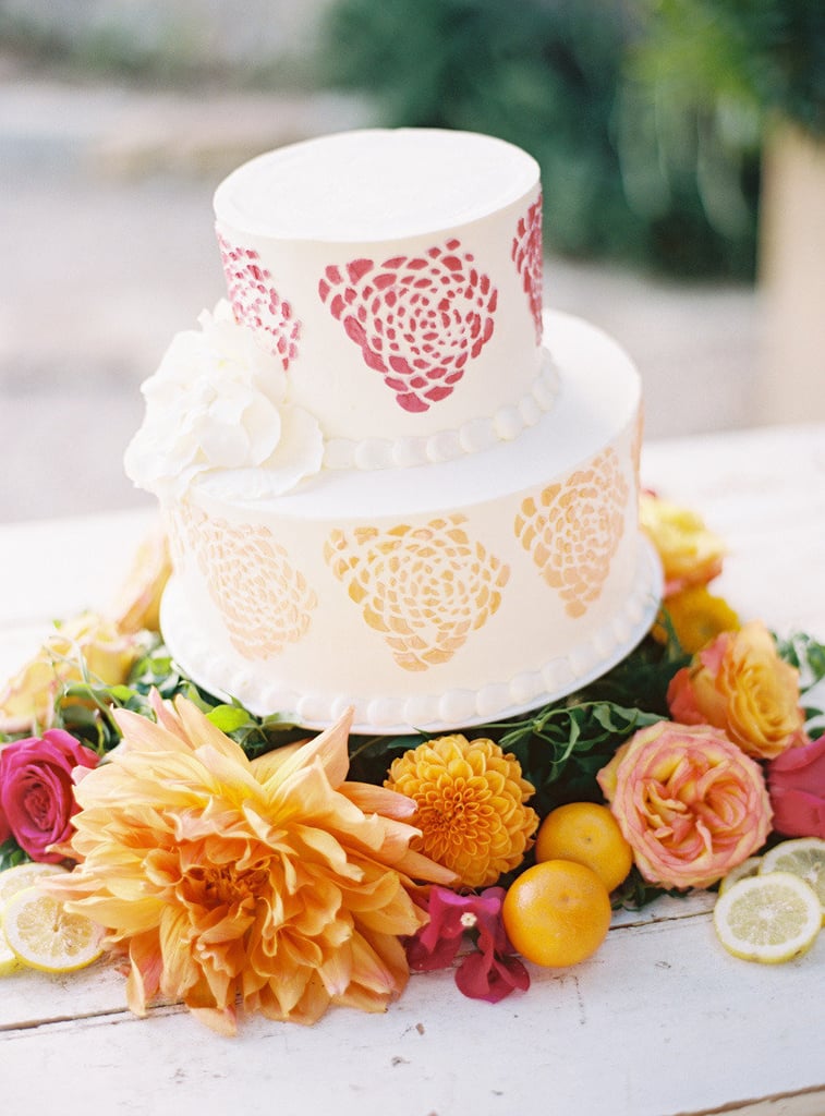 The watercolor details on this cake are so unexpected and fun — what else could you ask for from your wedding-day dessert? 
Photo by Ryan Ray Photography via Style Me Pretty